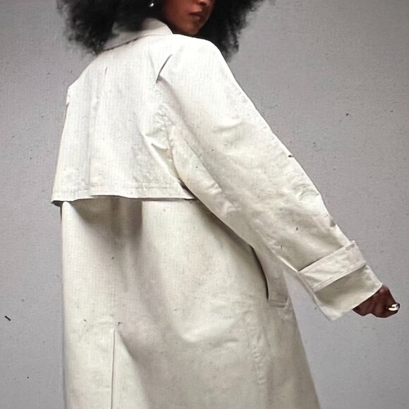 Topshop mid-length trench coat, ecru, S XS WORN ONCE - Picture 2 of 11
